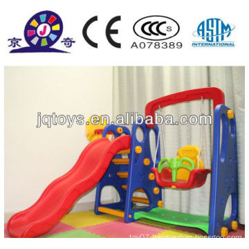Kids plastic play slide swing combined toy